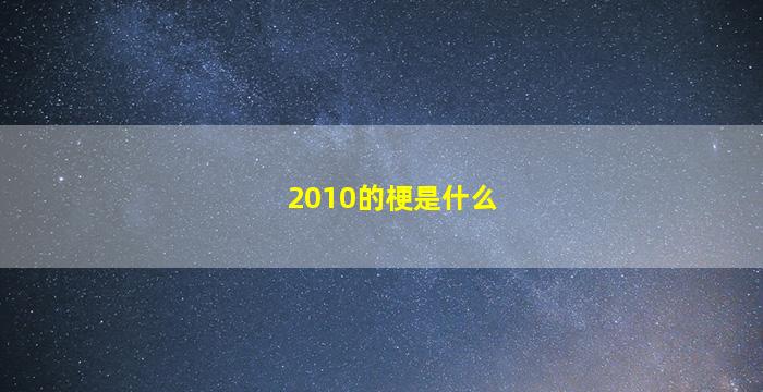 2010的梗是什么