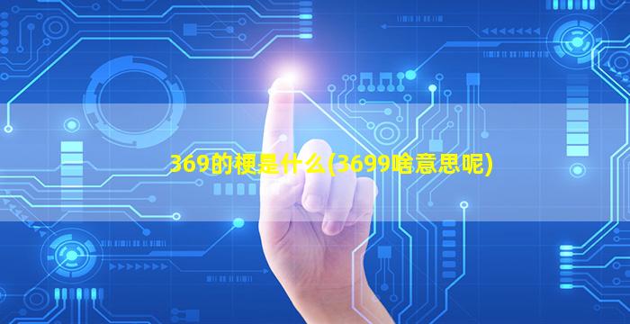 369的梗是什么(3699啥意思呢)