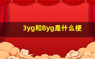 3yg和8yg是什么梗