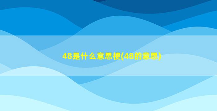 48是什么意思梗(48的意思)