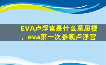 EVA卢浮宫是什么意思梗，eva第一次参观卢浮宫