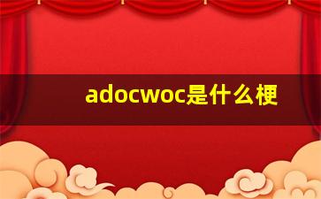 adocwoc是什么梗