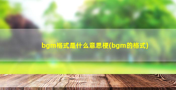 bgm格式是什么意思梗(bgm的格式)