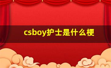 csboy护士是什么梗