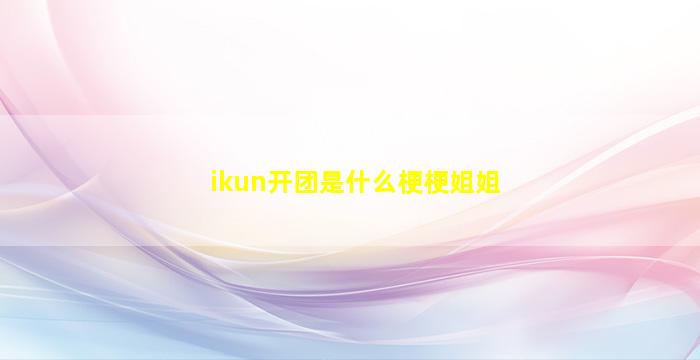 ikun开团是什么梗梗姐姐