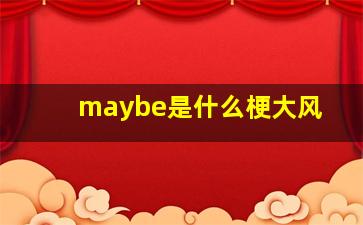 maybe是什么梗大风