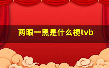 两眼一黑是什么梗tvb