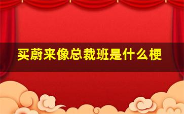 买蔚来像总裁班是什么梗