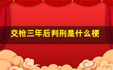 交枪三年后判刑是什么梗