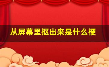 从屏幕里抠出来是什么梗