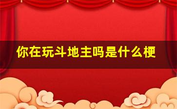 你在玩斗地主吗是什么梗