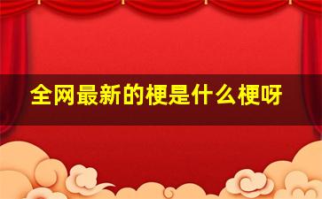 全网最新的梗是什么梗呀