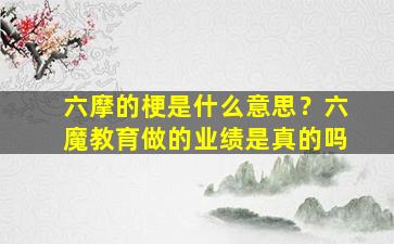 六摩的梗是什么意思？六魔教育做的业绩是真的吗