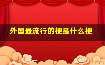 外国最流行的梗是什么梗