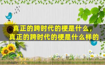 真正的跨时代的梗是什么，真正的跨时代的梗是什么样的