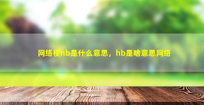 网络梗hb是什么意思，hb是啥意思网络