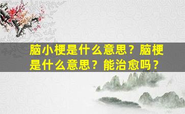 脑小梗是什么意思？脑梗是什么意思？能治愈吗？