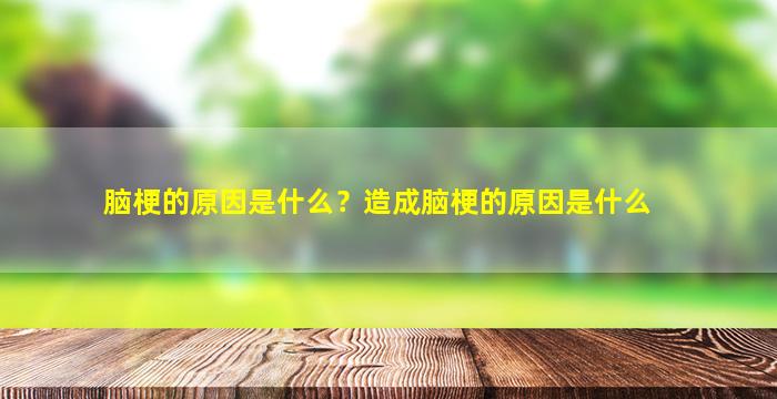 脑梗的原因是什么？造成脑梗的原因是什么