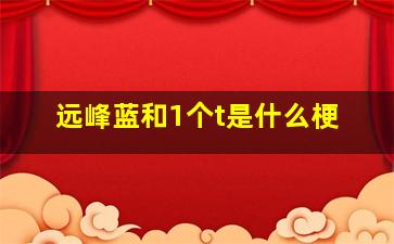 远峰蓝和1个t是什么梗