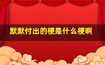 默默付出的梗是什么梗啊